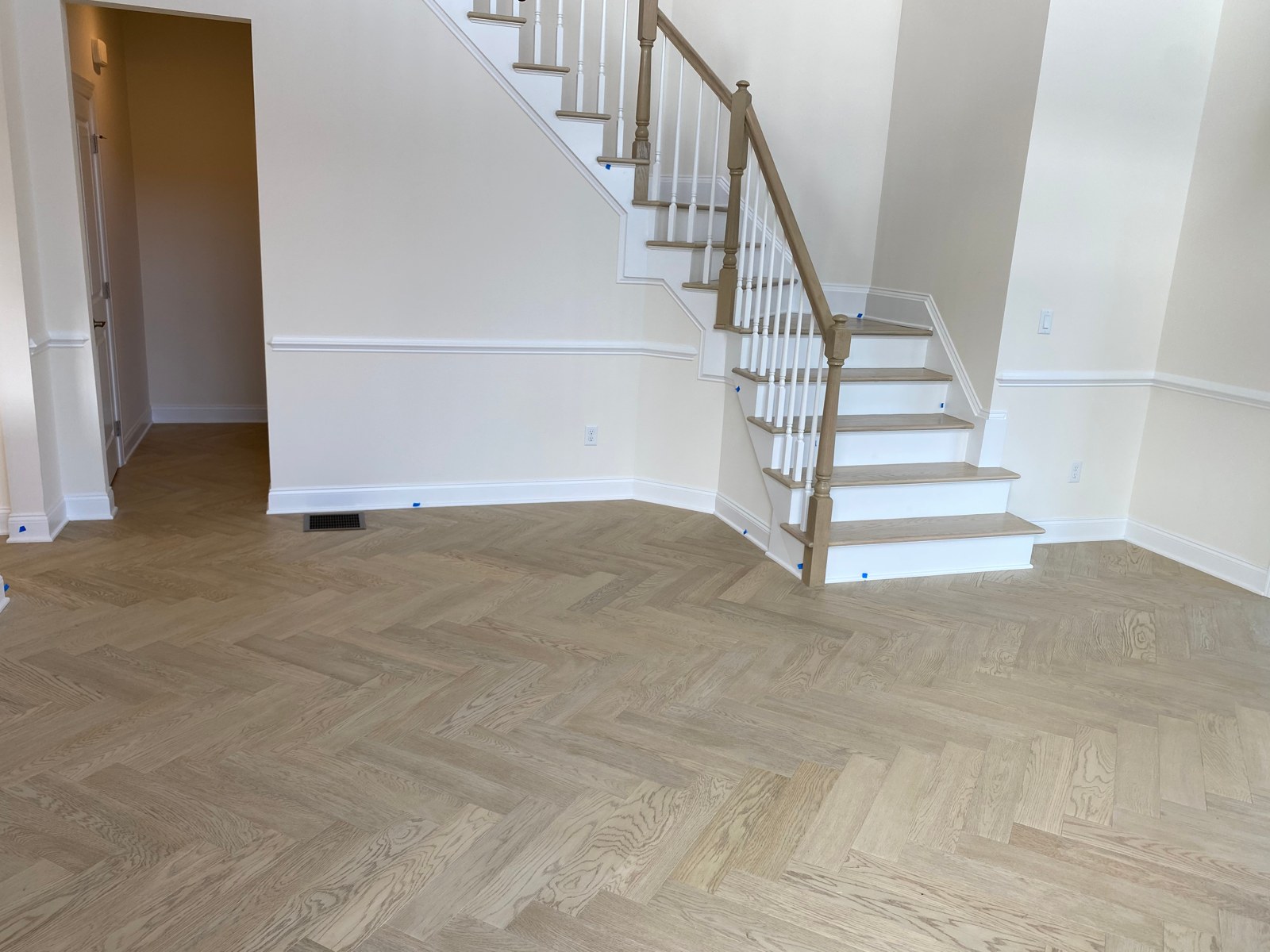 Herringbone Flooring & Staircase