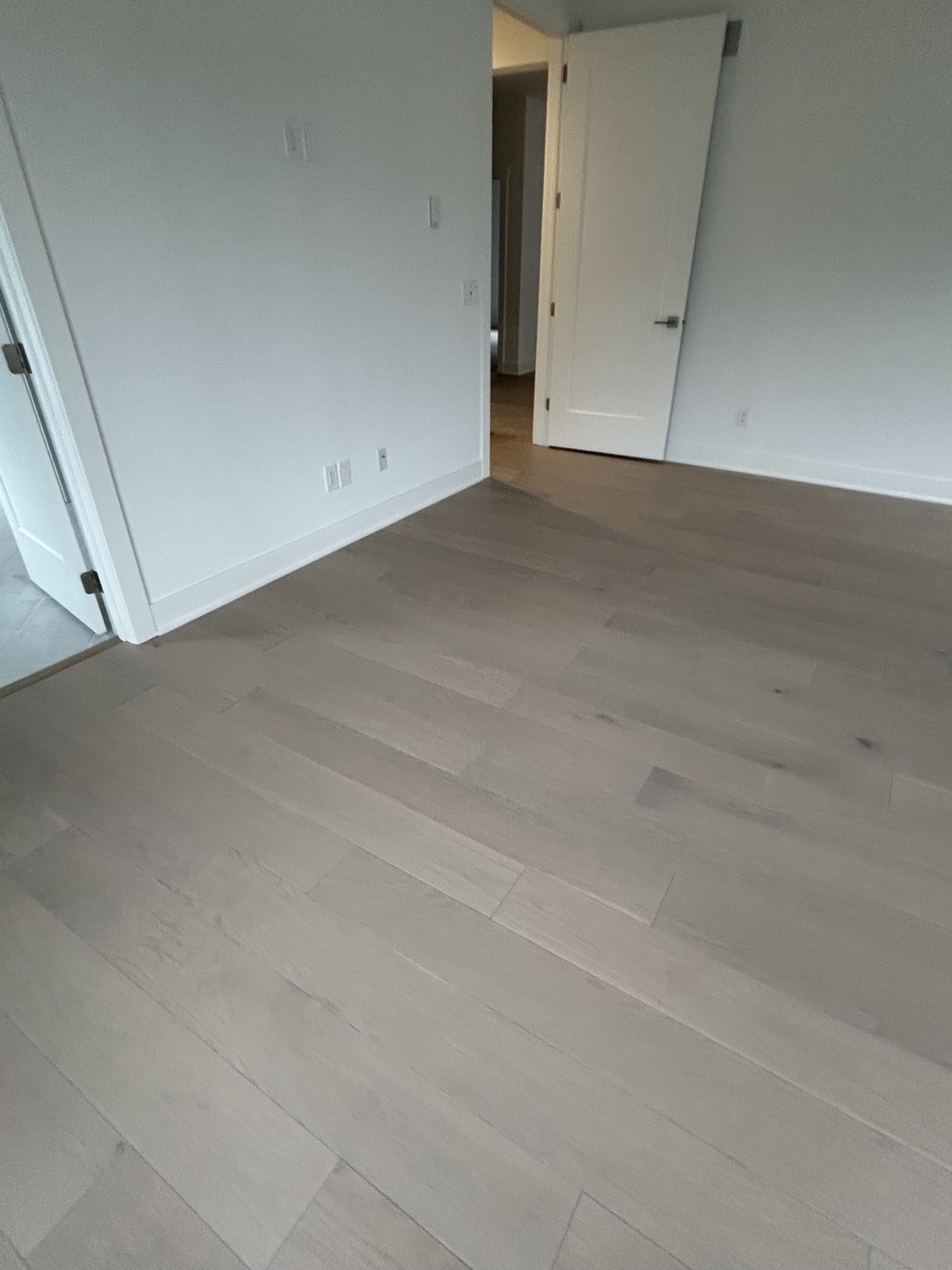 Engineered hardwood glue-down repair: Completed repair